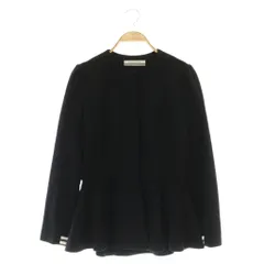 ボーダーズアットバルコニー BORDERS at BALCONY WOOL PEPLUM JACKET ウールペプラムジャケット ノーカラー 36 ネイビー /MY ■OSのサムネイル