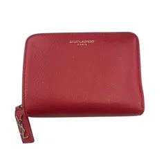 186005 現状品 SAINT LAURENT PARIS サンローランパリ 財布 レッド レザー レディースのサムネイル