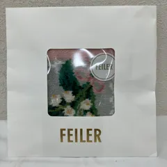 4984　【美品】　FEILER　フェイラー　シール付き　ピュールミュゲ　ハンカチ　タオルハンカチ　レディース　ピンク　グレー　すずらん　鈴蘭　シュニール織りのサムネイル