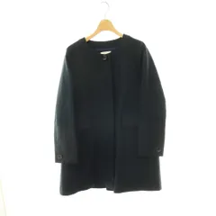 アダムエロペ Adam et Rope' ノーカラーコート ミドル 比翼仕立て 36 ネイビー /HK ■OSのサムネイル