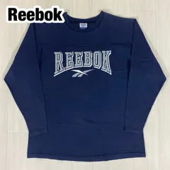Reebok リーボック ビッグプリント ベクターロゴ ロングスリーブシャツ 長袖カットソー サイズXL ネイビー 濃紺 着丈76cm 肩幅56cm 身幅(脇下)60cm 袖丈60cm【古着】のサムネイル