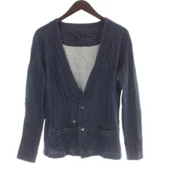 メンズメルローズ MEN'S MELROSE ジャケット 上着 紺 ネイビー Vネック 長袖 ドット柄 /AP ■MAのサムネイル