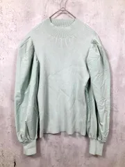 OPAQUE.CLIP オペークドットクリップ 637-13056 シルク調 スーピマコットン 異素材 ギャザースリーブ カットソー size38/ライトグリーン  ■■レディースのサムネイル
