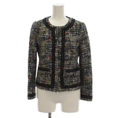 モスキーノ MOSCHINO ブティック BOUTIQUE ジャケット 上着 F 34 黒 ブラック ツイード ノーカラー 長袖 /LPのサムネイル