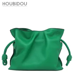 ロエベ LOEWE ショルダーバッグ フラメンコクラッチ ミニ レザー グリーン 緑 アナグラム ポシェット 巾着 ドロスト  【保存袋】【中古】のサムネイル