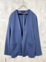 INDIVI インディヴィ 127-44012 定価16940円 エフォートレス ノーカラー ジャケット size38/青  ■■レディースのサムネイル