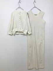 ADAM ET ROPE' アダムエロペ GAE02310 定価16940円 ハーフスリーブカーディガンコンビ ワンピース sizeF/白 ■■レディースのサムネイル