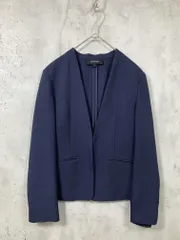 UNTITLED アンタイトル リネン混 ノーカラー ジャケット size1/紺 ■■レディースのサムネイル