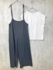 美品 coen コーエン 7675-603-0049 半袖Tシャツ セット サロペット オーバーオール sizeF/白ｘ黒 ■◆レディースのサムネイル