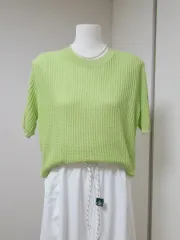 グリーン色 ニート 半袖 Tシャツのサムネイル