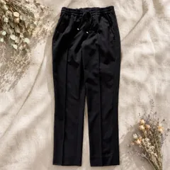 HUGO BOSS Ariva1 イージーパンツ 黒 IT36 テーパード パンツ ウエストゴム センタープレス サイドライン XS~S ヒューゴボス 春夏のサムネイル
