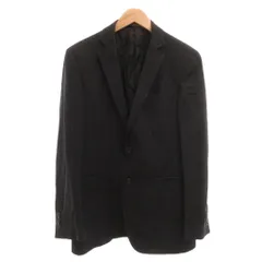 ダナキャランニューヨーク DKNY テーラードジャケット 40 黒 ブラック ストライプ柄 シングルブレスト 絹 シルク /NL ■ECF007のサムネイル