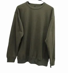 無印良品 良品計画 Tシャツ 長袖 ワッフル クルーネック カーキ M メンズのサムネイル