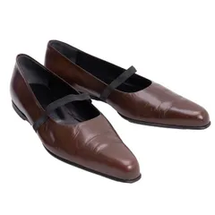 ジルサンダーJIL SANDER ポインテッドトゥストラップレザーシューズ 焦げ茶37 (23.5位)のサムネイル