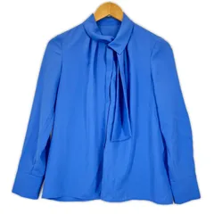 美品 ANAYI アナイ ボウタイ 無地 春夏 SS ブラウス ポリエステル ブルー レディース 38【古着】【中古】【送料無料】のサムネイル