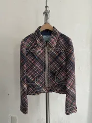 プラダ PRADA ピンク CHECK ツイード ジャケットのサムネイル