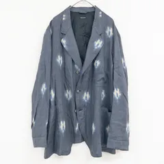 EMPORIO ARMANI エンポリオアルマーニ テーラードジャケット オーバーサイズ 総柄 リネン イタリア製 ブルーグレー メンズ 48 b02472のサムネイル