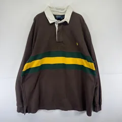 古着 ポロバイラルフローレン Polo by Ralph Lauren 長袖シャツ ワンポイント ロゴ ラガーシャツ 大きいサイズ 2XB  ブラウン メンズのサムネイル