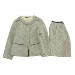 DRESSTERIOR ドレステリア M-77W-31 ツイード ノーカラー ジャケット ミニスカート セットアップ 36【中古】のサムネイル