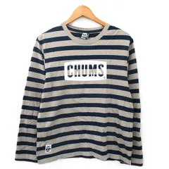 チャムス CHUMS カットソー Tシャツ 長袖 ボーダー ロゴ プリント S ベージュ /KT20 ■GY19のサムネイル