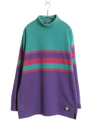 【お得なクーポン配布中!】 80s ウールリッチタートルネック ボーダー 長袖 Tシャツ メンズ L ヴィンテージ ロンT ラガーシャツ ヘビーウェイト コットン ハイネックのサムネイル