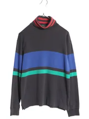【お得なクーポン配布中!】 90's ジェイクルー タートルネック ボーダー 長袖 Tシャツ メンズ S 旧タグ オールド ロンT ストレッチ コットン ハイネック カットソー 黒のサムネイル