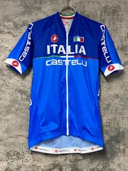 KJ759 カステリ CASTELLI 半袖 サイクルジャージ 青 Lのサムネイル