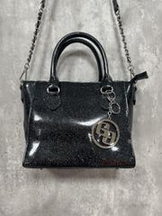 ♱)GYDA BLACK GIGLI 2way エナメル ラメ バッグ - メルカリ