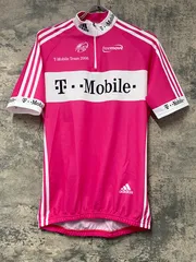 KJ757 アディダス adidas 半袖 サイクルジャージ ピンク 白 L ハーフジップのサムネイル