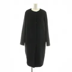 N.Natural Beauty Basic N.ナチュラルビューティーベーシック ノーカラーコート ロング ウール アンゴラ混 M 黒 ブラック 166-9252101 /KUのサムネイル