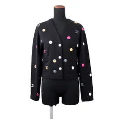 シャネル カーディガン ビジュー ココボタン レディースサイズ34 CHANEL 黒のサムネイル