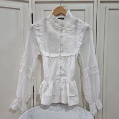 FENDI*フェンディ シルク100% 長袖ブラウス クルーネック ヴィンテージ 