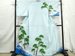 平和屋着物▽男性 結城紬 単衣 檳榔子染色 証紙付き 正絹 逸品