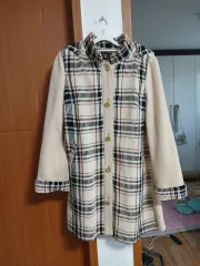 DAKS CHECK バイカラー レディース フード コートのサムネイル