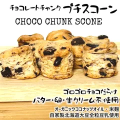 プチスコーン　20個　チョコ　バター卵・生クリーム不使用　オーガニックココナッツオイル・北海道大豆自家製全粒豆乳使用　焼きたて　ヴィーガン　ベジタリアン　低カロリー高タンパクのサムネイル
