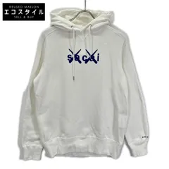 sacai　サカイ　【×KAWS】21年製 21-0286S ホワイト フロック プリント フーディ　1のサムネイル