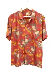 バーンズアウトフィッターズ Barns outfitters ヴィンテージ加工 アロハシャツ BR-7948 1 レッド トップスのサムネイル