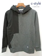 P557 [未使用品] BILLABONG ビラボン パーカー S ブラック×グレー フーディ 異素材ミックス BB012-Z33 | ★のサムネイル