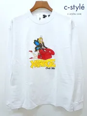 P584 [未使用品] XLARGE エクストララージ 長袖Tシャツ L ホワイト 綿100% プリント ロンT 101231011003 | ★のサムネイル