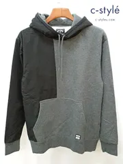 P552 [未使用品] BILLABONG ビラボン パーカー M ブラック×グレー フーディ 異素材ミックス BB012-Z33 | ★のサムネイル