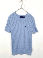 POLO RALPH LAUREN サマーニット ケーブルニット ライトブルー - メルカリ