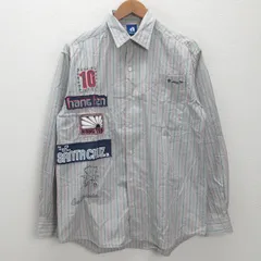 g■ハンテン/HANG TEN 長袖シャツ/ストライプ柄【M】灰/men's/37【中古】■のサムネイル