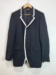 BLACK COMME des GARÇONS (M) ポリ縮絨 加工 テーラードジャケット 1G-J211 ブラック コムデギャルソン AD2010 K7-139のサムネイル