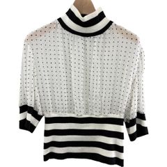 ミラショーン mila sch?n デザイン ニット 長袖 グレー カシミヤ 100
