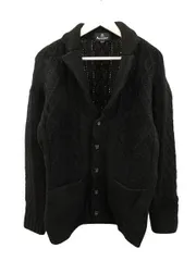 アクアスキュータム AQUASCUTUM ニット ショールカラーカーディガン M 黒 ブラック セーター 長袖 トップスのサムネイル