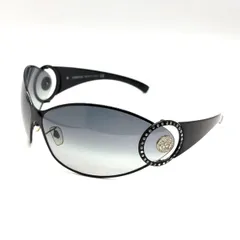 【メデューサの輝きを纏う】　VERSACE　シールドサングラス ラインストーン ビシュー グラデーションレンズ　ブラックのサムネイル