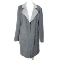 ギャバジンケーティー Gabardine K.T 大きいサイズ ボンディングコート ウール ミドル丈 ボタンレス 42 LL相当 グレー /Xのサムネイル