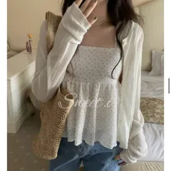 新品 PrettyYoungThing リネン ラウンド カーディガン アイボリーのサムネイル