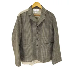 コムデギャルソンシャツ COMME des GARCONS SHIRT フランス製 リネン パネル切替 千鳥格子 4B テーラードジャケット メンズ JPN：S のサムネイル