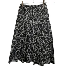 MONCLER モンクレール Logo Print Pleated Skirt ロゴプリント プリーツ ロングスカート フレアスカート F20932D71200 54AQP 38 ブラック×ホワイト レディースのサムネイル